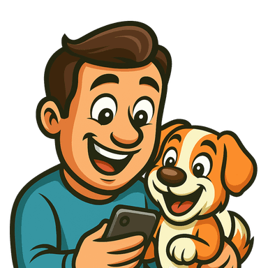 scooch and user looking at phone